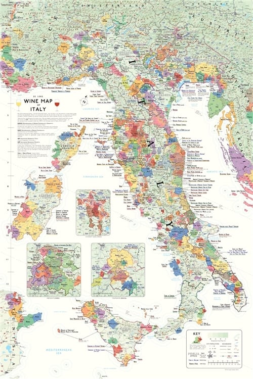 デ・ロング社 ワインマップ【 イタリア: インデックス付】