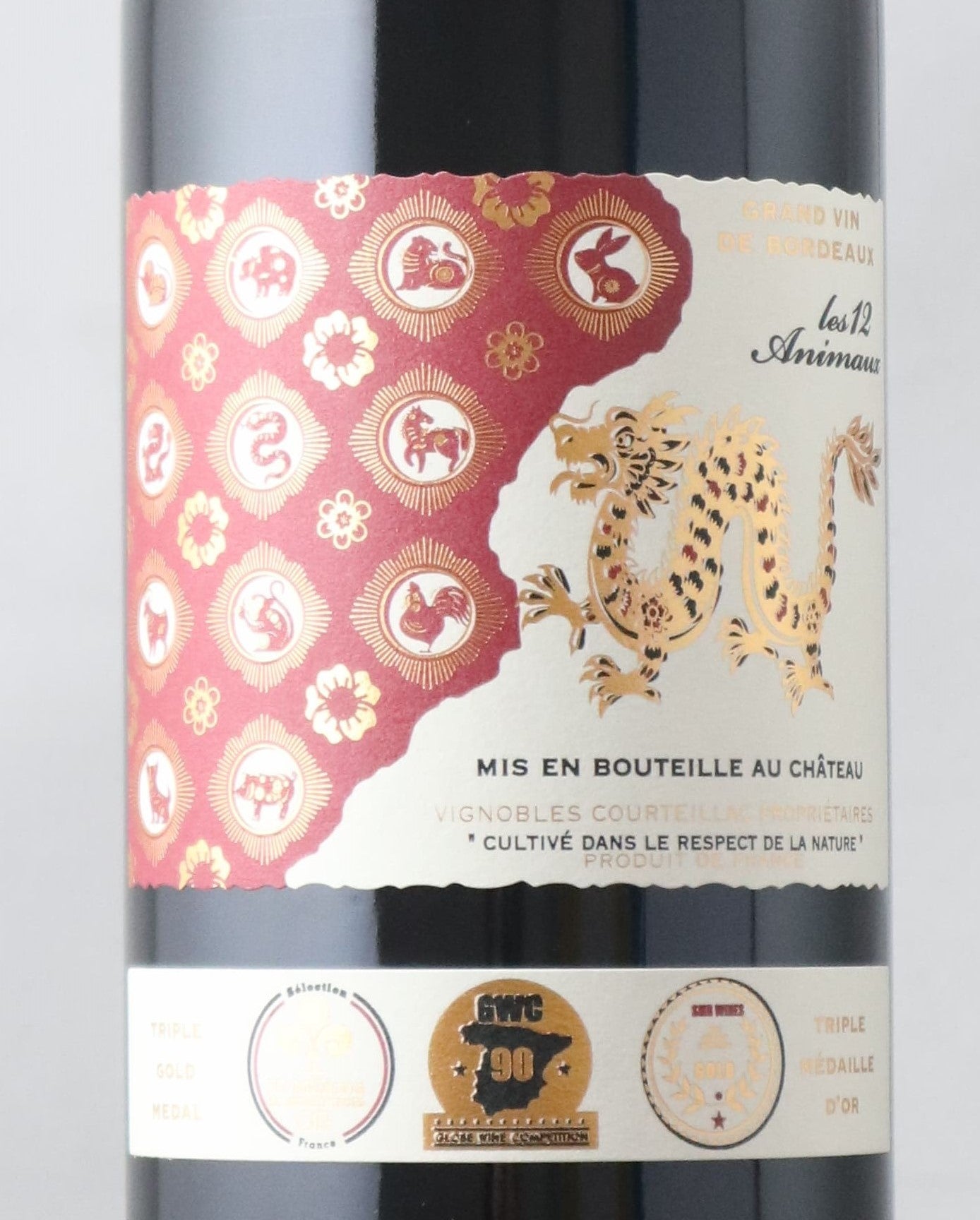 干支ワイン（龍｜辰）レ・ドゥーザニモ 2020年 フランス ボルドー 赤ワイン フルボディ 750ml 1ケース＜12本＞